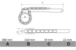 Bahco kæderørtang, 110 mm