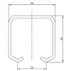 BT0 portskinne, 3 m - rustfri