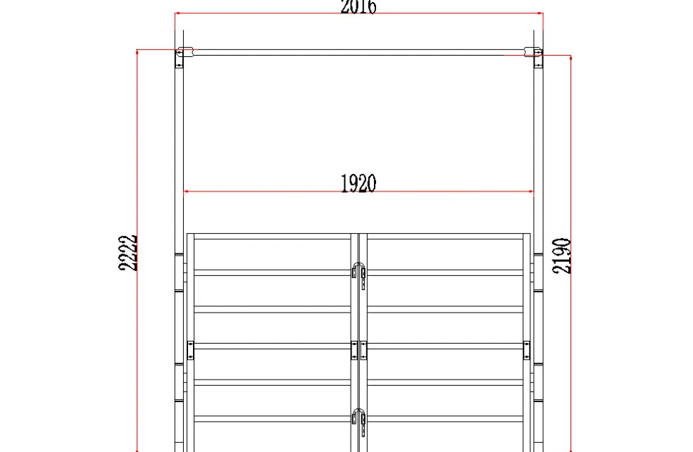 Frontpanel med to-delt midterlåge