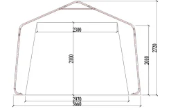 Garagetelt 8x3,6x2,7 m, telthal