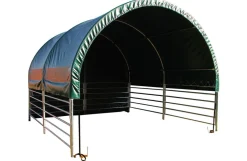 Læskur, 4 x 4 x 3,15 m, med åbne sider