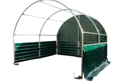 Læskur, 3 x 3 x 2,8 m, med åbne sider