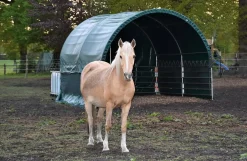 Læskur, 3 x 3 x 2,8 m, med åbne sider