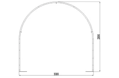 Læskur, 3 x 3 x 2,8 m, med åbne sider