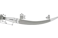 Læssetand, 20 x 680 mm
