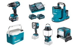 Makita 40V slagboremaskinesæt, inkl. batterier og ekstra varer