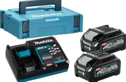 Makita 40V vinkelslibersæt, inkl. batterier og ekstra varer
