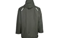 PU-regnjakke med cap og reflekser, olivengrøn - 3XL