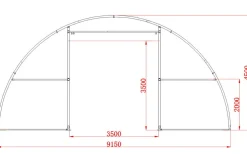 Rundbuehal 12x9x4,5 m, med ovenlys