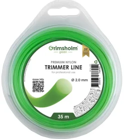 Trimmersnøre, rund, grøn, 2,0 mm, 35 m