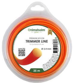 Trimmersnøre, rund, orange, 2,4 mm, 35 m