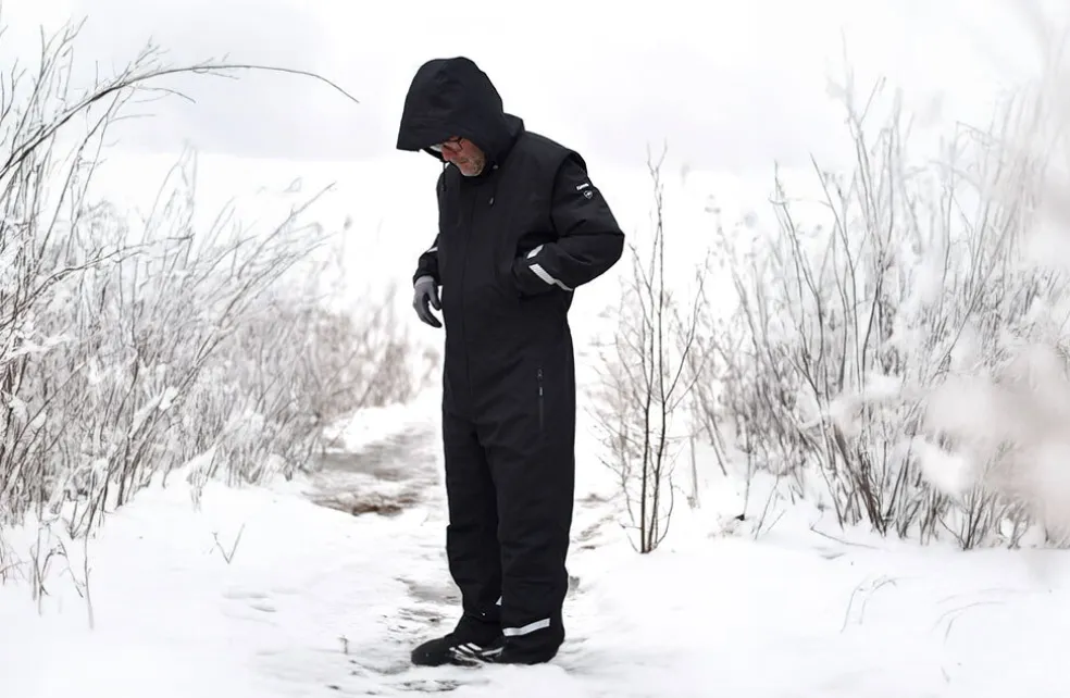 Vinter heldragt, vandtæt, sort - 4XL